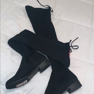 Over the knee suede boots